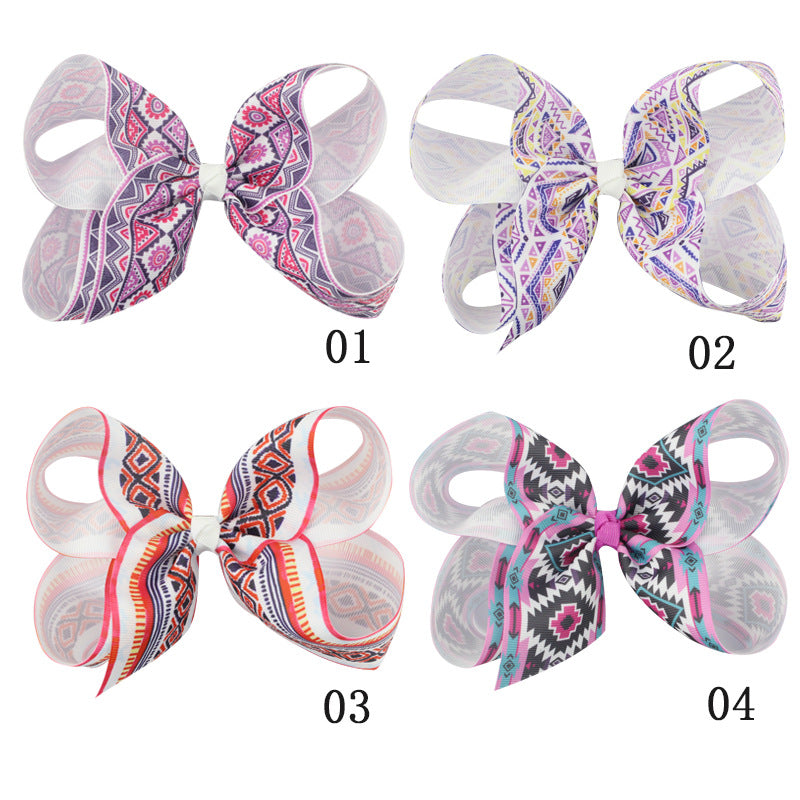 Wholesale Ethnic Bow Fabric Hair Clips